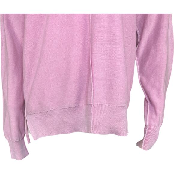 Attitudes by Renee 100% Cotton Sweater with Wash Effect Pastel Lavender Medium - Picture 3 of 14